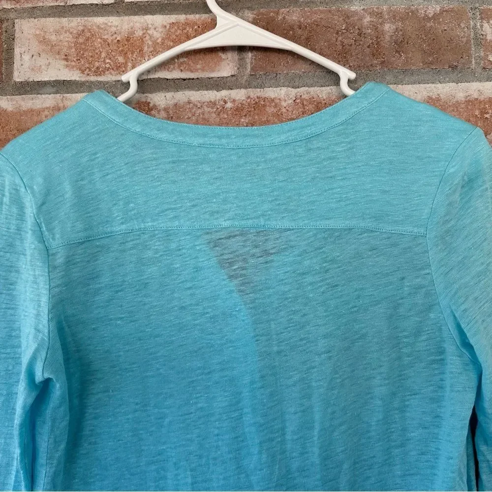 Lilly Pulitzer 100% Linen Mindy Tunic Top Turquoise Women’s Small Beach - Picture 8 of 9